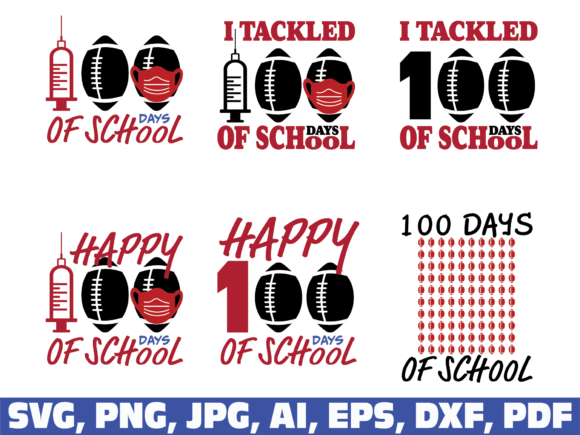 100 Days of School, Football: Graphics for Crafts