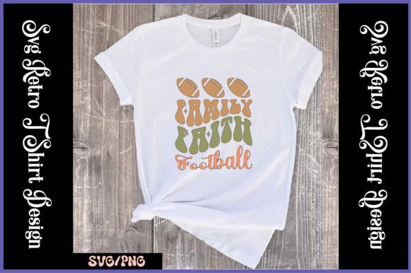 Family Faith Football Retro SVG Design