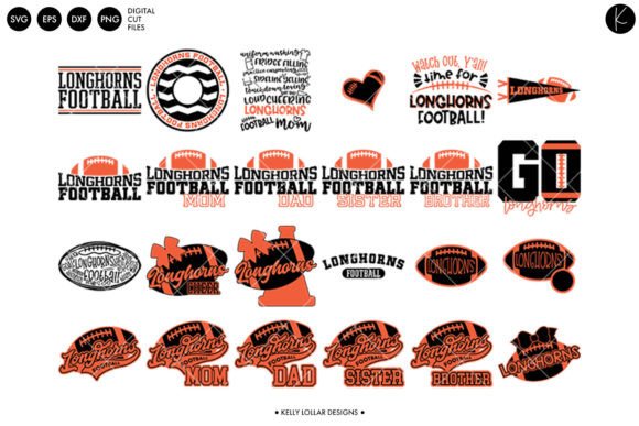 Longhorns Football Bundle: Graphics for Crafts & Content