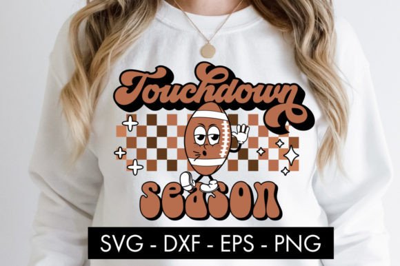 Retro Football Touchdown Season SVG Graphics for Crafts