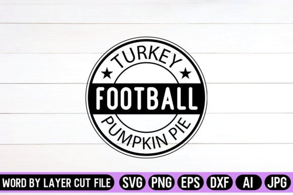 Turkey Football Pumpkin Pie Round Sign Graphics